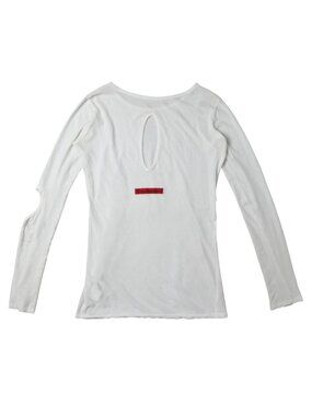 Yohji Yamamoto semi sheer top with cut out detailing